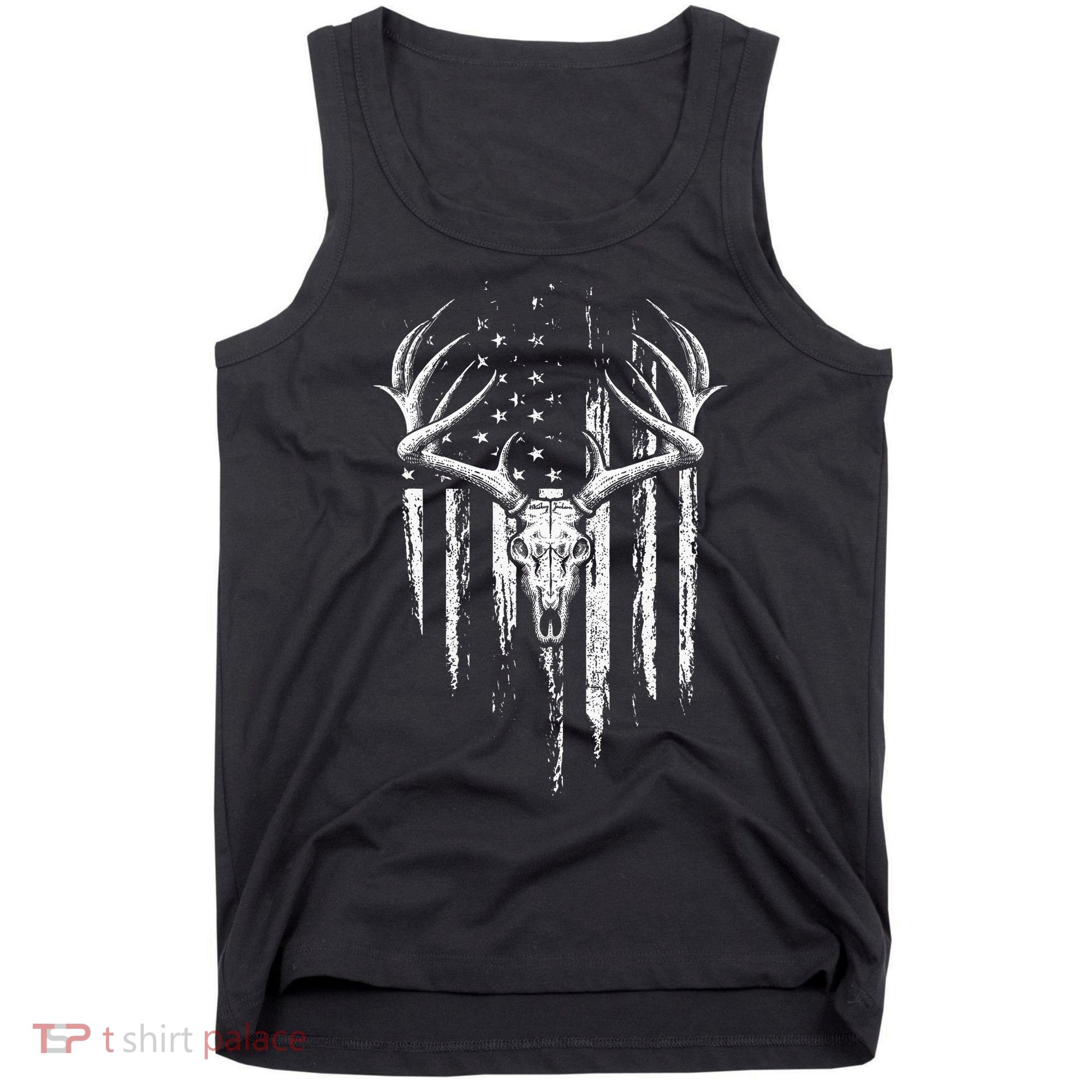 Deer Hunting American Flag Bowhunting Whitetail Bow Hunter Tank Top