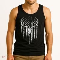 Deer Hunting American Flag Bowhunting Whitetail Bow Hunter Tank Top thumb 3