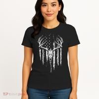 Deer Hunting American Flag Bowhunting Whitetail Bow Hunter Women's T-Shirt thumb 4