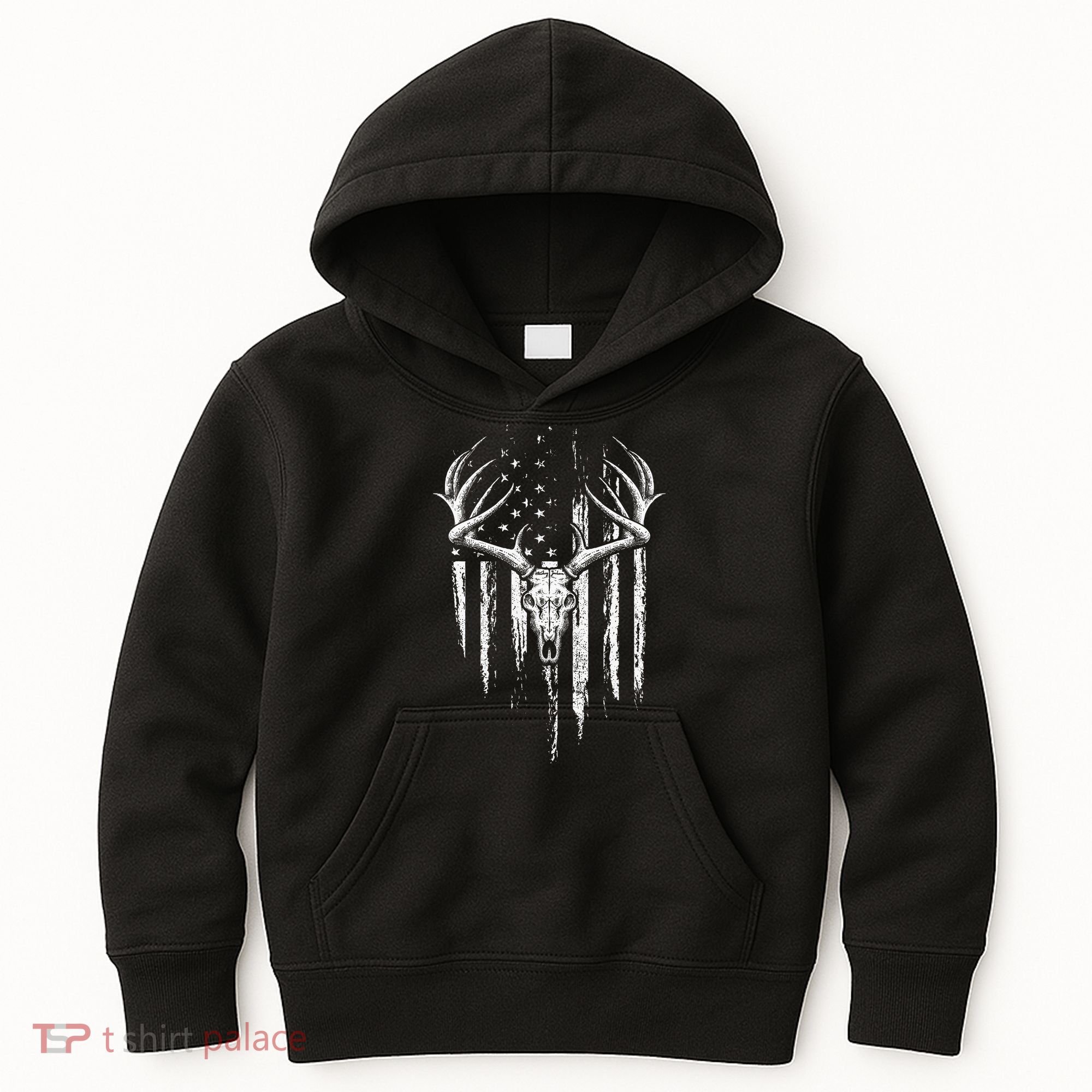 Deer Hunting American Flag Bowhunting Whitetail Bow Hunter Kids Hoodie