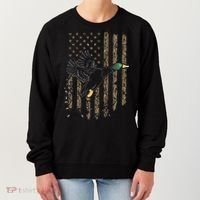 Duck Hunter American Flag Waterfowl Hunting Camouflage Women's Sweatshirt thumb 0