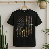 Duck Hunter American Flag Waterfowl Hunting Camouflage T-Shirt thumb 2