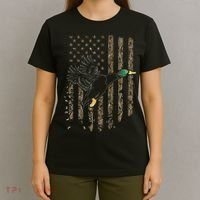 Duck Hunter American Flag Waterfowl Hunting Camouflage T-Shirt thumb 4