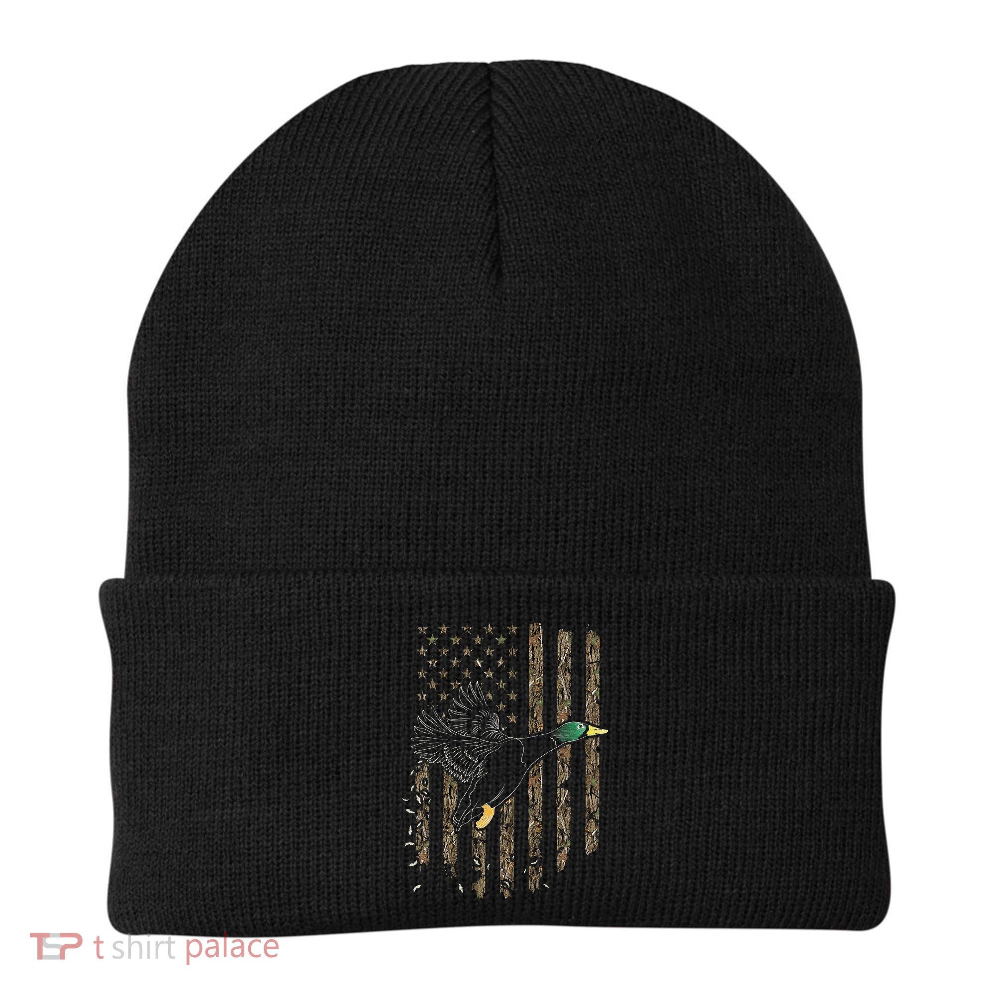 Duck Hunter American Flag Waterfowl Hunting Camouflage Beanie
