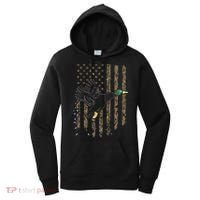 Duck Hunter American Flag Waterfowl Hunting Camouflage Women's Hoodie thumb 0