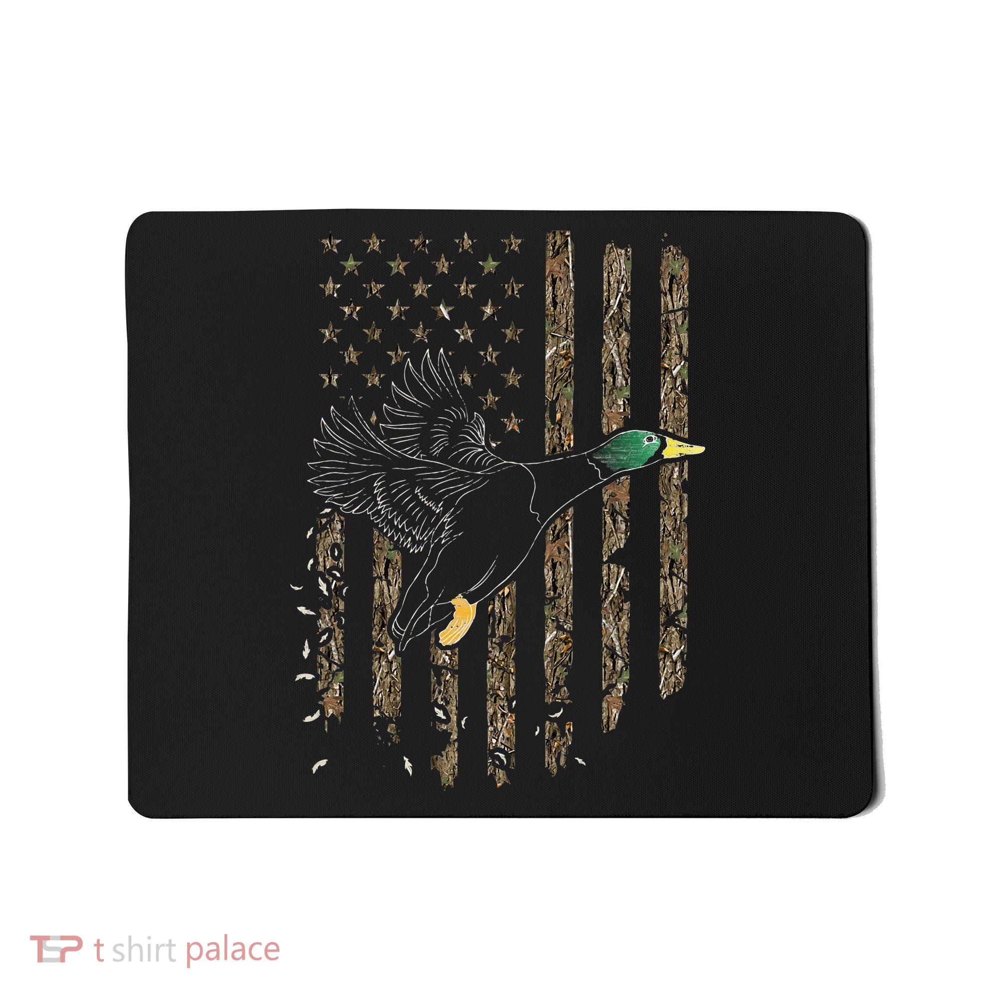 Duck Hunter American Flag Waterfowl Hunting Camouflage Mousepad