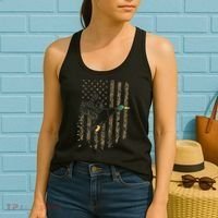 Duck Hunter American Flag Waterfowl Hunting Camouflage Women's Tank Top thumb 2