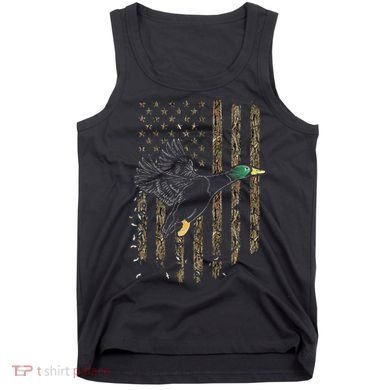 Duck Hunter American Flag Waterfowl Hunting Camouflage Tank Top