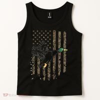 Duck Hunter American Flag Waterfowl Hunting Camouflage Tank Top thumb 2