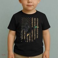 Duck Hunter American Flag Waterfowl Hunting Camouflage Toddler T-Shirt thumb 2