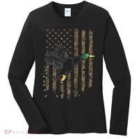 Duck Hunter American Flag Waterfowl Hunting Camouflage Women's Long Sleeve Shirt thumb 0