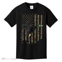 Duck Hunter American Flag Waterfowl Hunting Camouflage Kids T-Shirt thumb 0
