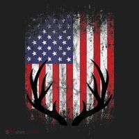 Deer Hunting American Flag Whitetail Buck Antlers Women's Sweatshirt thumb 2
