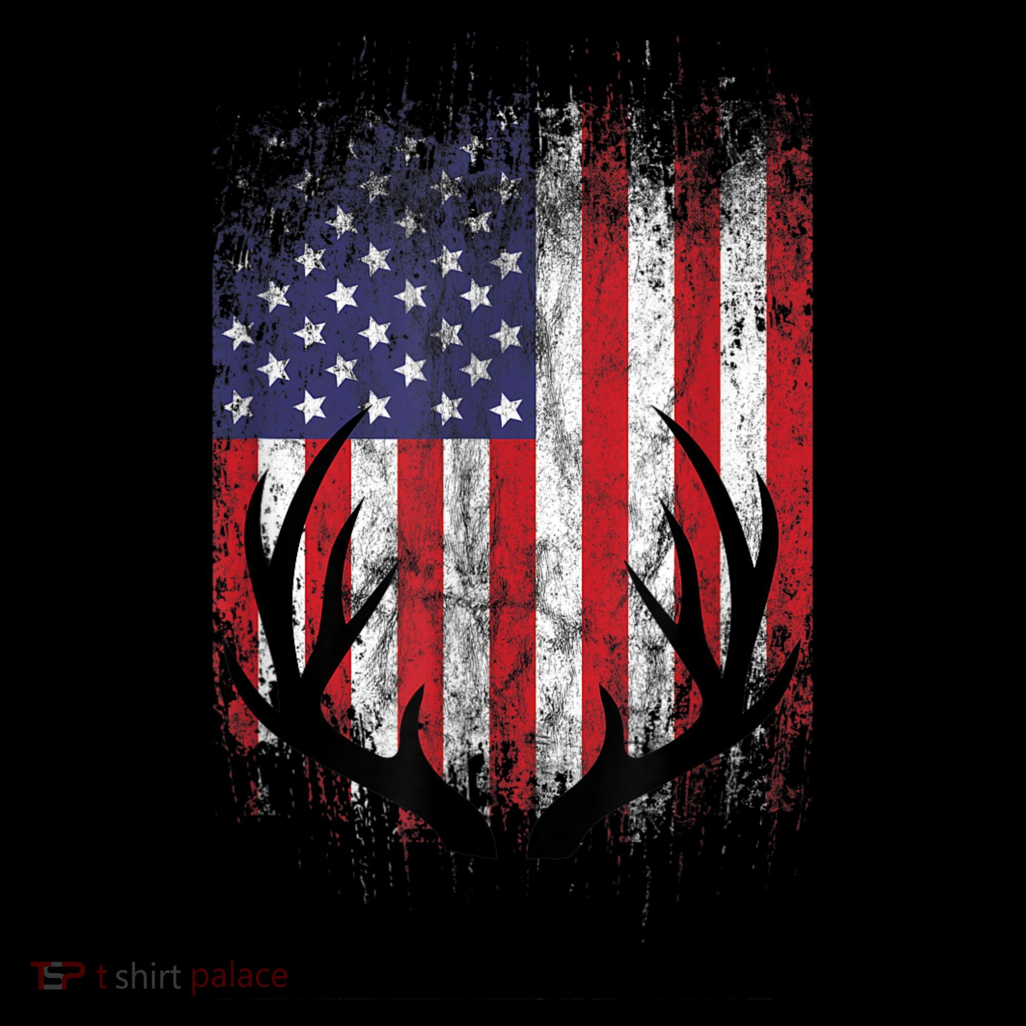 Deer Hunting American Flag Whitetail Buck Antlers Women's Hoodie