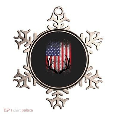 Deer Hunting American Flag Whitetail Buck Antlers Ornament