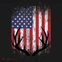 Deer Hunting American Flag Whitetail Buck Antlers Women's T-Shirt thumb 6