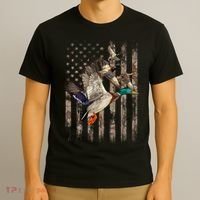 Duck Hunter American Flag Waterfowl Hunting Camouflage T-Shirt thumb 3