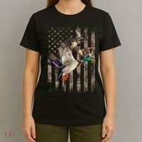 Duck Hunter American Flag Waterfowl Hunting Camouflage T-Shirt thumb 4