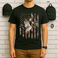 Duck Hunter American Flag Waterfowl Hunting Camouflage T-Shirt thumb 6