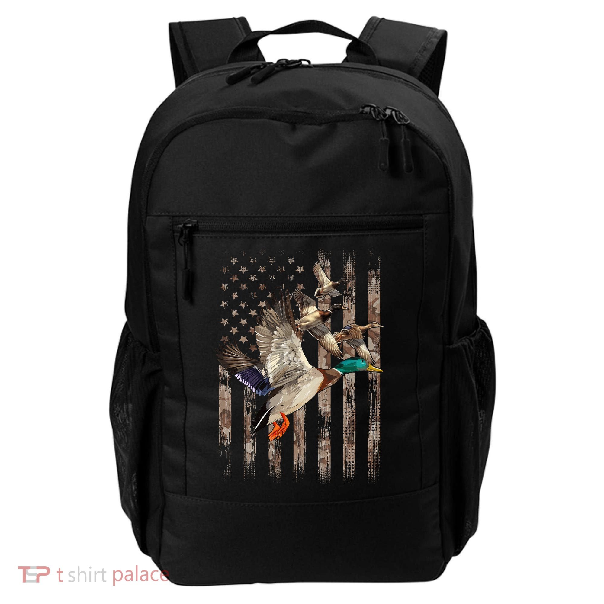 Duck Hunter American Flag Waterfowl Hunting Camouflage Backpack
