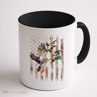 Duck Hunter American Flag Waterfowl Hunting Camouflage Coffee Mug thumb 1