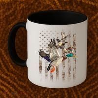 Duck Hunter American Flag Waterfowl Hunting Camouflage Coffee Mug thumb 2