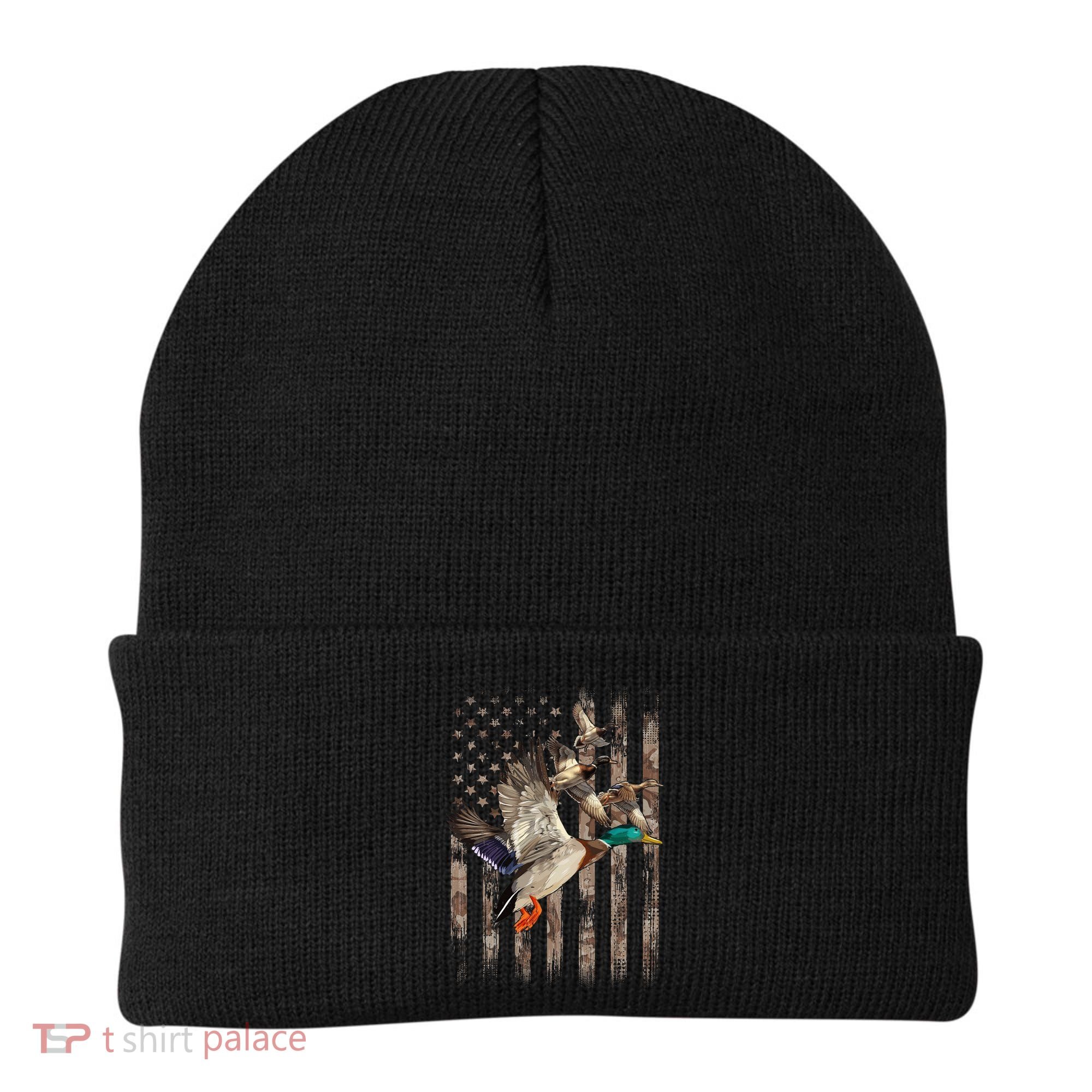 Duck Hunter American Flag Waterfowl Hunting Camouflage Beanie