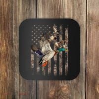 Duck Hunter American Flag Waterfowl Hunting Camouflage Coaster thumb 0