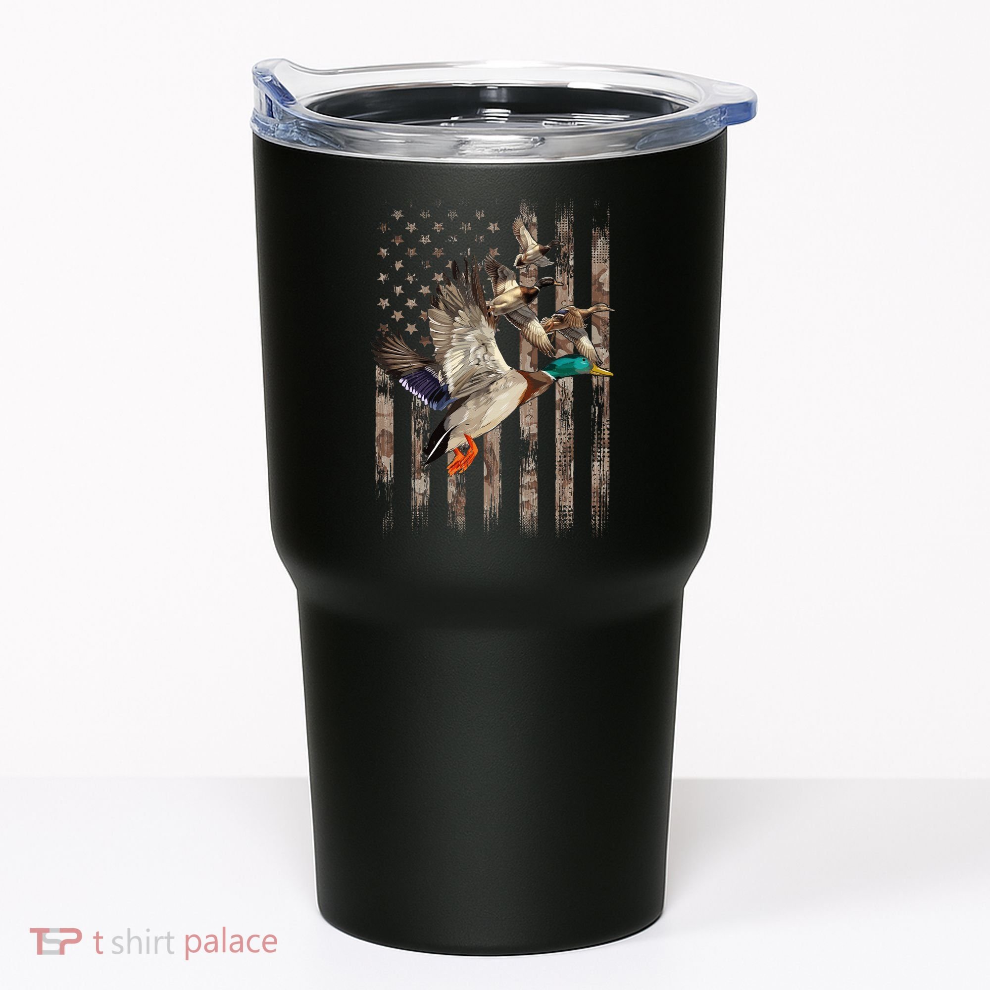 Duck Hunter American Flag Waterfowl Hunting Camouflage Tumbler