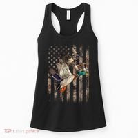 Duck Hunter American Flag Waterfowl Hunting Camouflage Women's Tank Top thumb 0