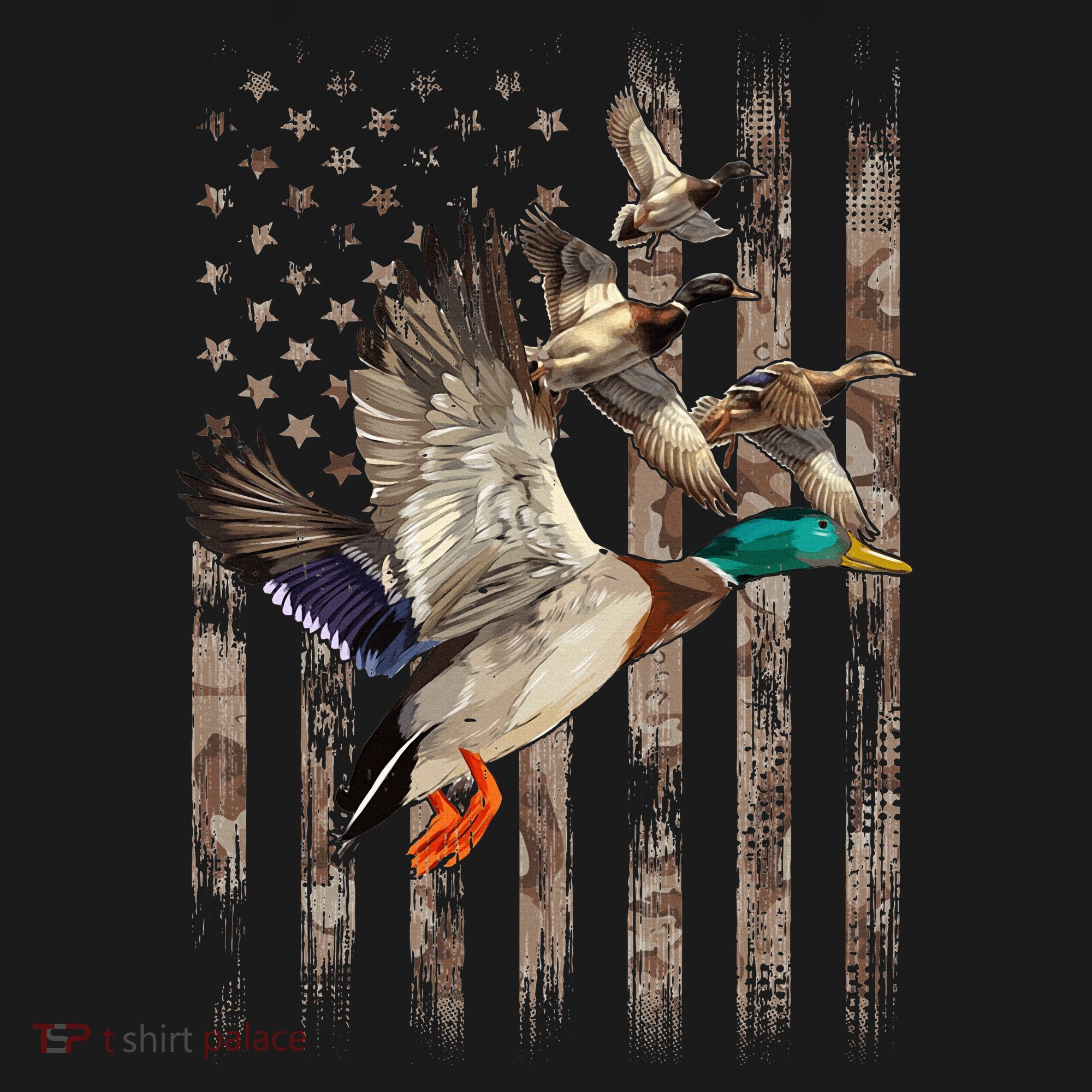Duck Hunter American Flag Waterfowl Hunting Camouflage Women's Tank Top