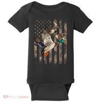 Duck Hunter American Flag Waterfowl Hunting Camouflage Baby Bodysuit thumb 0