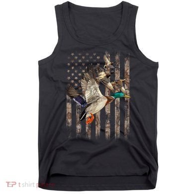 Duck Hunter American Flag Waterfowl Hunting Camouflage Tank Top