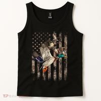 Duck Hunter American Flag Waterfowl Hunting Camouflage Tank Top thumb 2