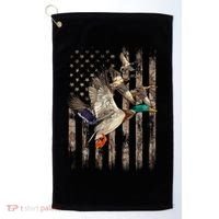 Duck Hunter American Flag Waterfowl Hunting Camouflage Golf Towel thumb 0