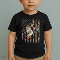Duck Hunter American Flag Waterfowl Hunting Camouflage Toddler T-Shirt thumb 2