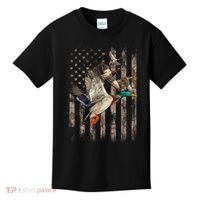 Duck Hunter American Flag Waterfowl Hunting Camouflage Kids T-Shirt thumb 0