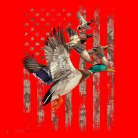 Duck Hunter American Flag Waterfowl Hunting Camouflage Santa Hat thumb 1