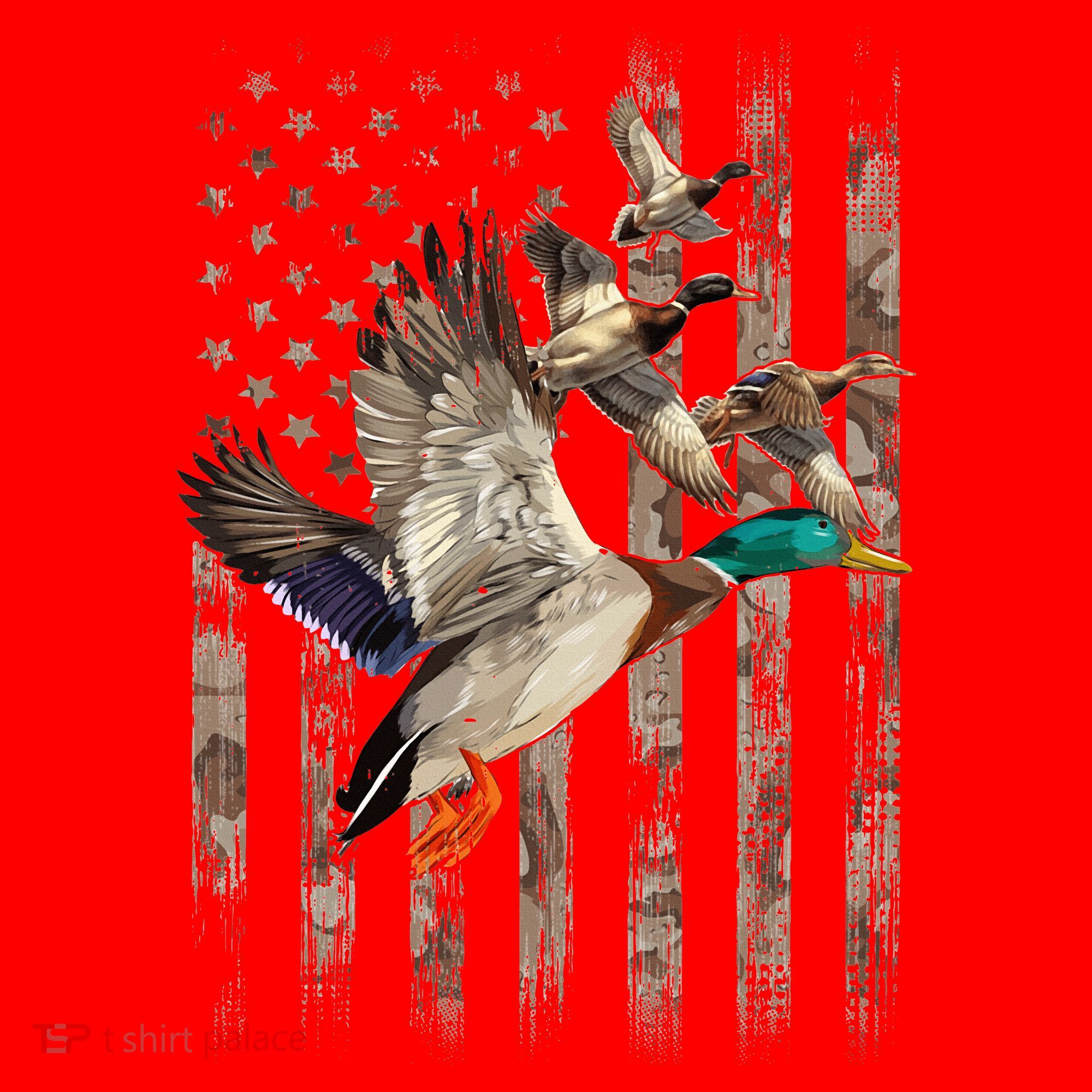 Duck Hunter American Flag Waterfowl Hunting Camouflage Santa Hat