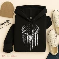 Deer Hunting American Flag Bowhunting Whitetail Bow Hunter Hoodie thumb 4