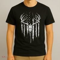 Deer Hunting American Flag Bowhunting Whitetail Bow Hunter T-Shirt thumb 3