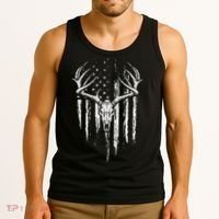 Deer Hunting American Flag Bowhunting Whitetail Bow Hunter Tank Top thumb 3