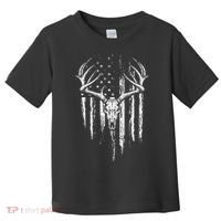 Deer Hunting American Flag Bowhunting Whitetail Bow Hunter Toddler T-Shirt thumb 0