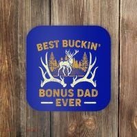 Deer Hunting Best Buckin Bonus Dad Ever Hunting Fathers Day Gift Coaster thumb 0