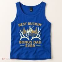 Deer Hunting Best Buckin Bonus Dad Ever Hunting Fathers Day Gift Tank Top thumb 2