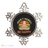Dont Hurry Be Happy Funny Sloth Yoga Ornament thumb 0