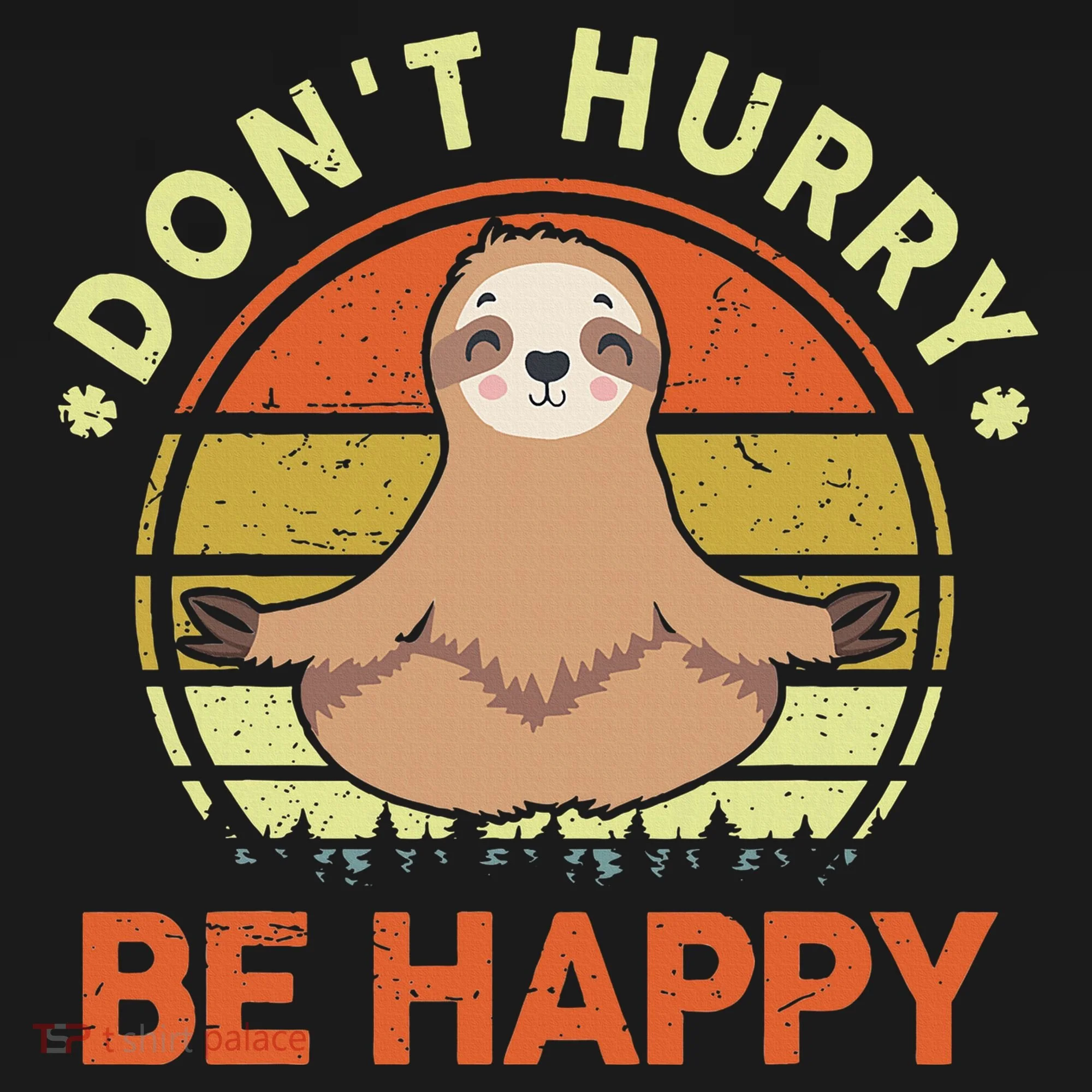 Dont Hurry Be Happy Funny Sloth Yoga Ornament