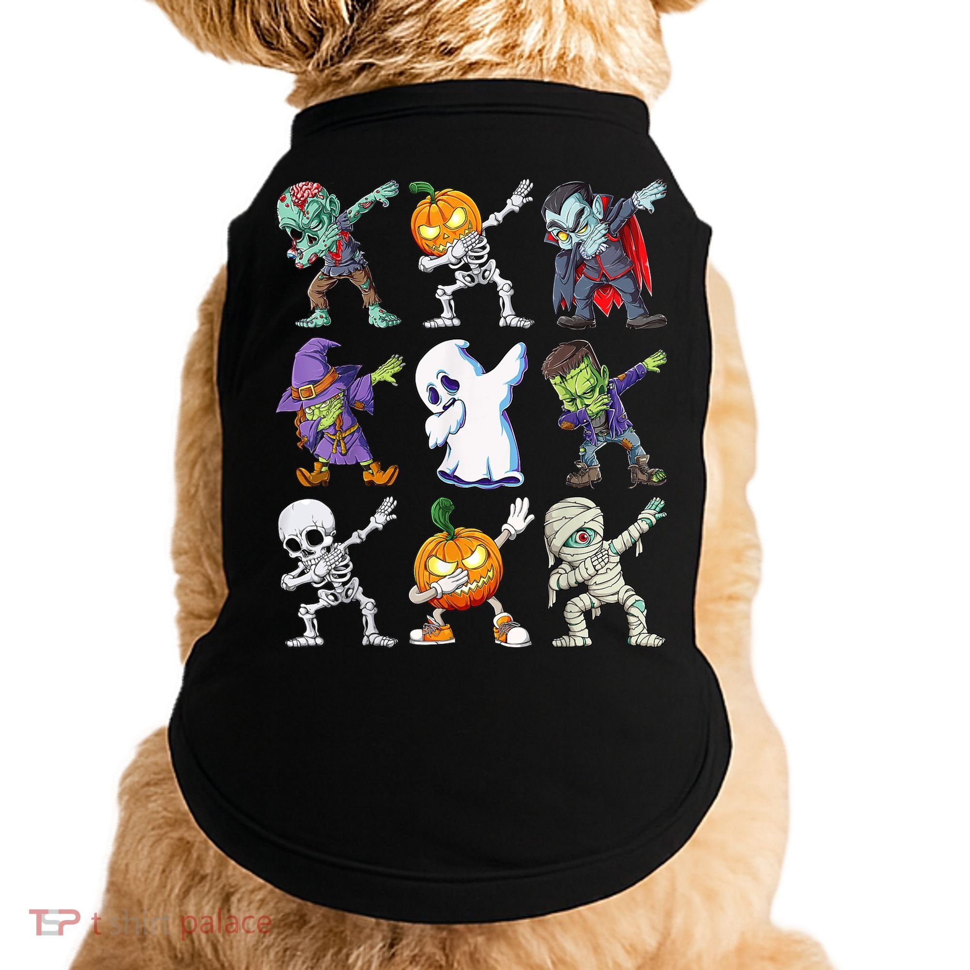 Dabbing Halloween Boys Skeleton Zombie Scary Pumpkin Mummy Doggie Tank