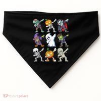 Dabbing Halloween Boys Skeleton Zombie Scary Pumpkin Mummy USA-Made Doggie Bandana thumb 0