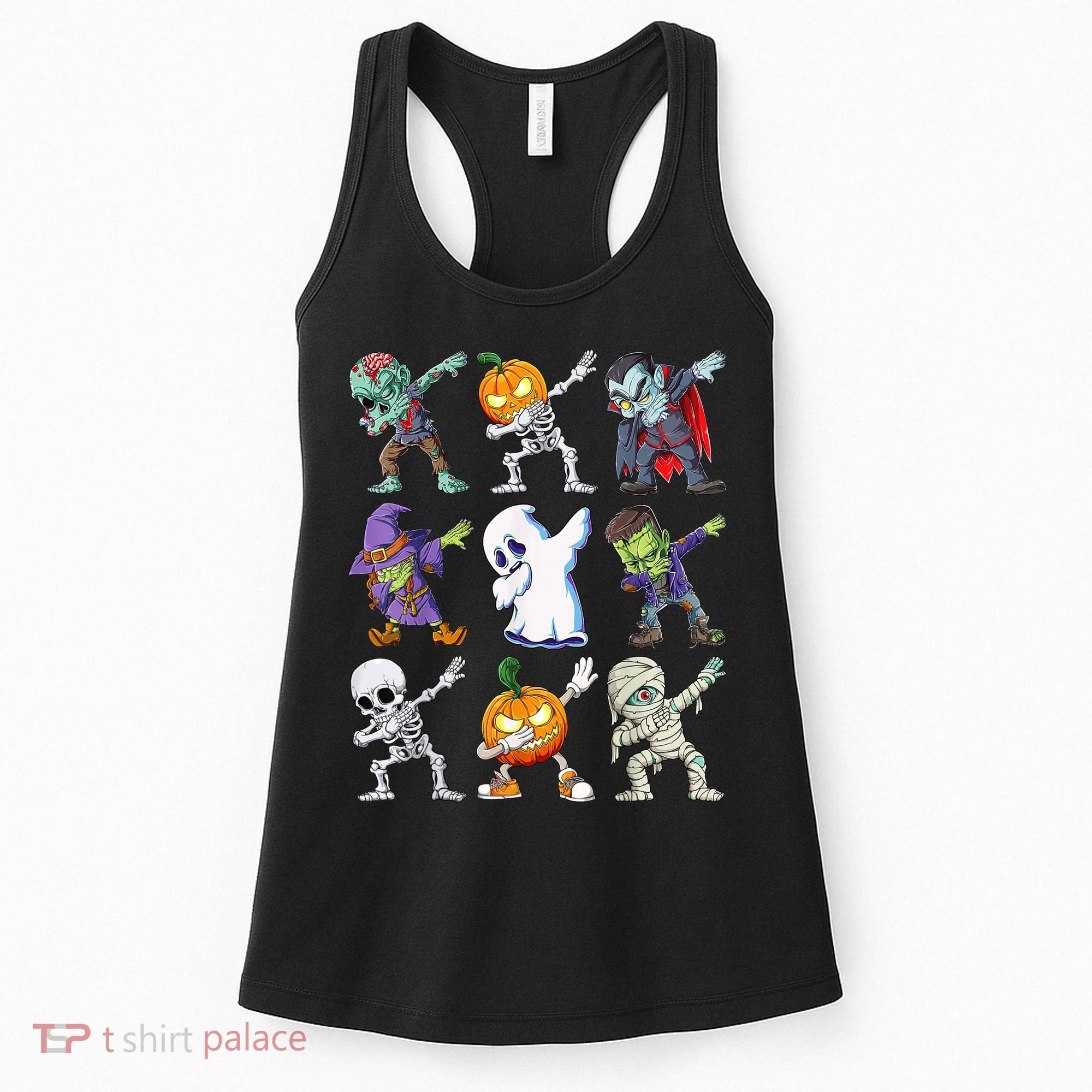 Dabbing Halloween Boys Skeleton Zombie Scary Pumpkin Mummy Women's Tank Top